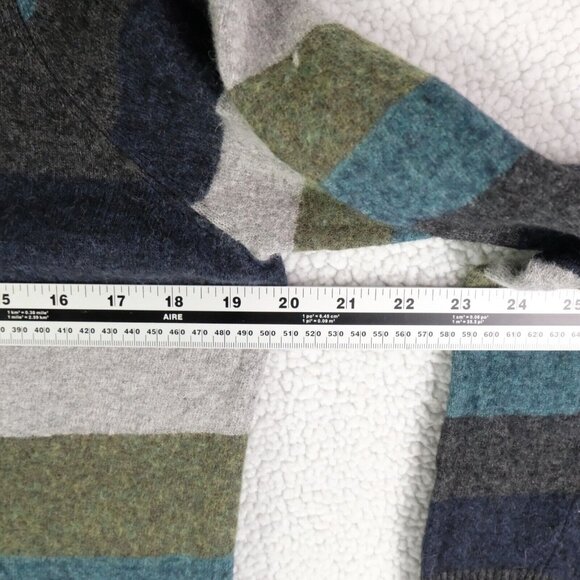 Kavu Sweater Womens Small Blue Green Striped Alpaca Merino Wool Crew Lightweight - Picture 6 of 8